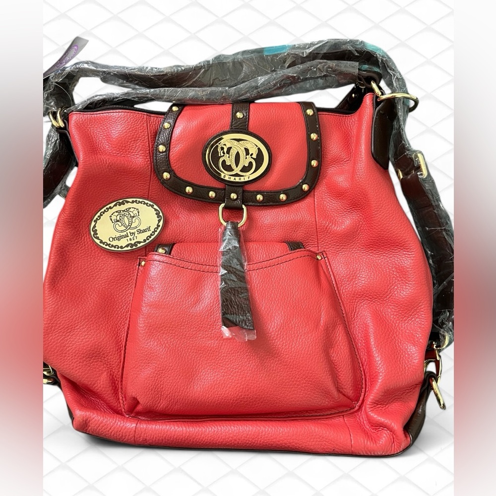 NEW Sharif 1827 leather bag purse adjustable with crossbody